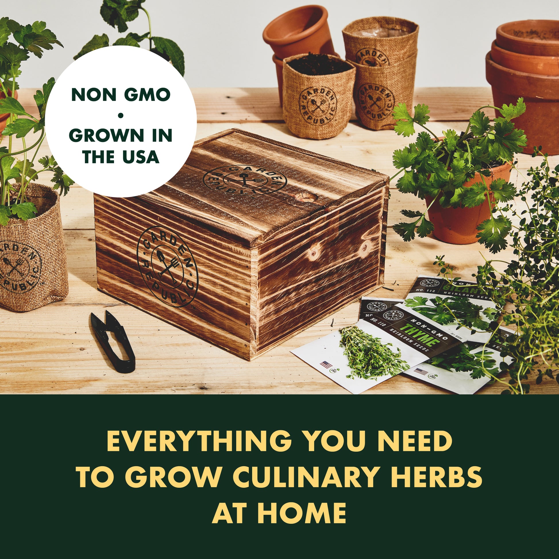 Indoor Culinary Herb Garden Starter Kit - Non-GMO, Heirloom Variety Se –  Garden Republic