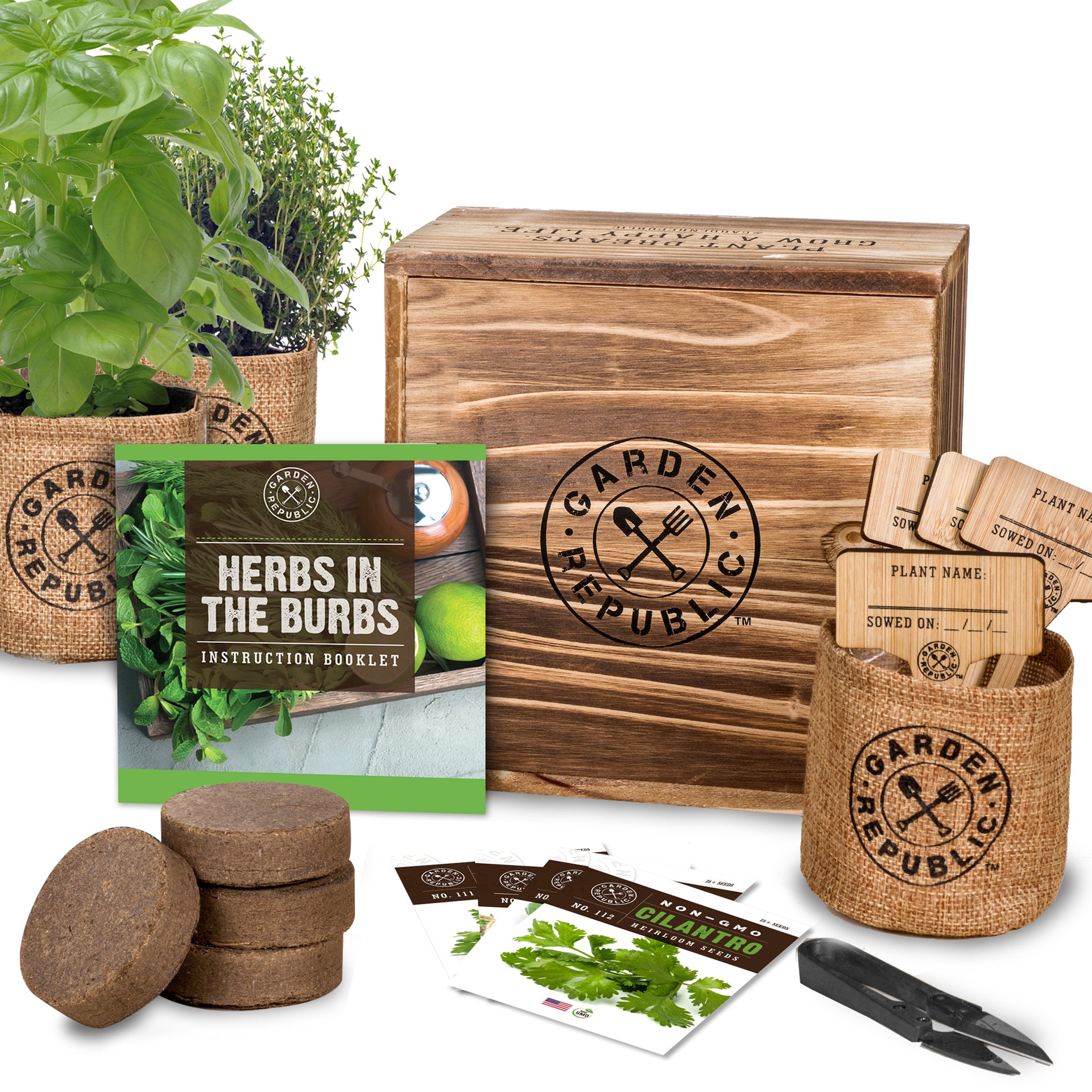 Indoor Herb Garden Starter Kit - Certified USDA Organic Non GMO